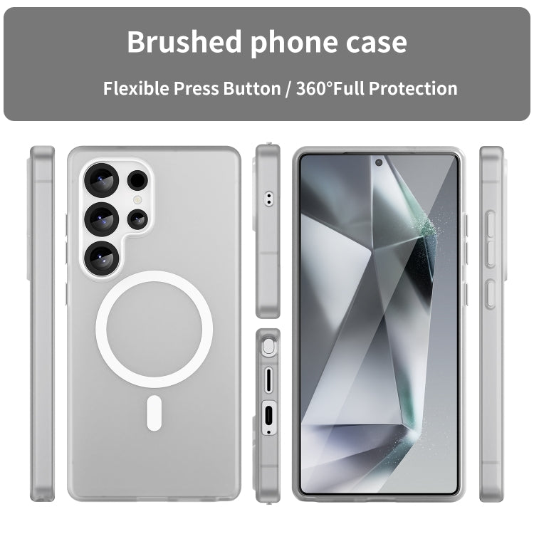 For Samsung Galaxy S25 Ultra MagSafe Frosted Translucent TPU + PC Full Coverage Phone Case(White) by buy2fix