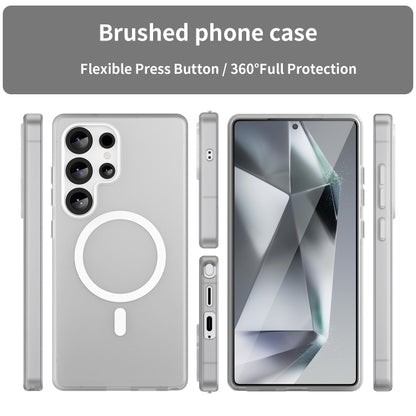 For Samsung Galaxy S25 Ultra MagSafe Frosted Translucent TPU + PC Full Coverage Phone Case(White) by buy2fix
