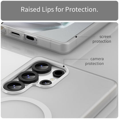 For Samsung Galaxy S25 Ultra MagSafe Frosted Translucent TPU + PC Full Coverage Phone Case(White) by buy2fix