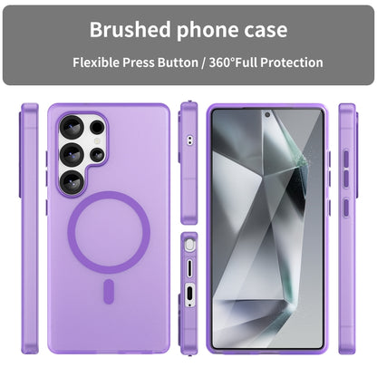 For Samsung Galaxy S25 Ultra MagSafe Frosted Translucent TPU + PC Full Coverage Phone Case(Dark Purple) by buy2fix