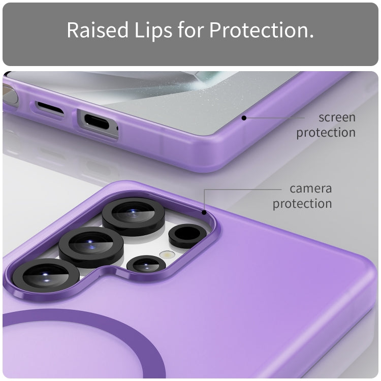 For Samsung Galaxy S25 Ultra MagSafe Frosted Translucent TPU + PC Full Coverage Phone Case(Dark Purple) by buy2fix
