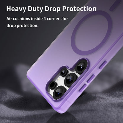 For Samsung Galaxy S25 Ultra MagSafe Frosted Translucent TPU + PC Full Coverage Phone Case(Dark Purple) by buy2fix