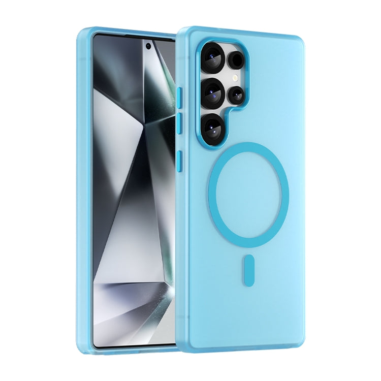 For Samsung Galaxy S25 Ultra MagSafe Frosted Translucent TPU + PC Full Coverage Phone Case(Blue) by buy2fix