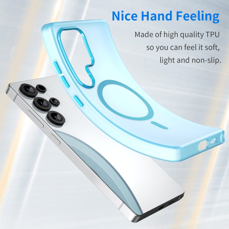For Samsung Galaxy S25 Ultra MagSafe Frosted Translucent TPU + PC Full Coverage Phone Case(Blue) by buy2fix