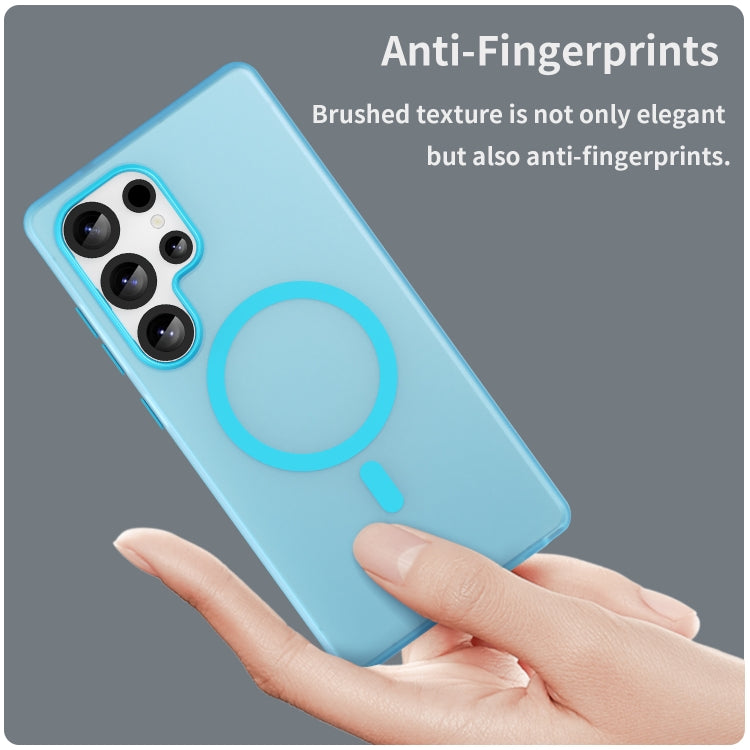 For Samsung Galaxy S25 Ultra MagSafe Frosted Translucent TPU + PC Full Coverage Phone Case(Blue) by buy2fix