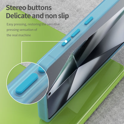 For Samsung Galaxy S25 Ultra MagSafe Frosted Translucent TPU + PC Full Coverage Phone Case(Blue) by buy2fix