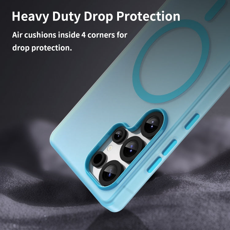 For Samsung Galaxy S25 Ultra MagSafe Frosted Translucent TPU + PC Full Coverage Phone Case(Blue) by buy2fix
