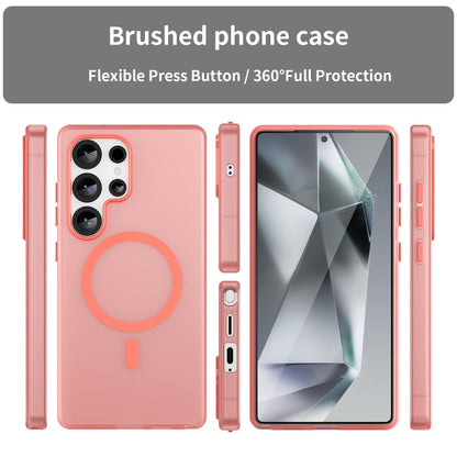 For Samsung Galaxy S25 Ultra MagSafe Frosted Translucent TPU + PC Full Coverage Phone Case(Red) by buy2fix