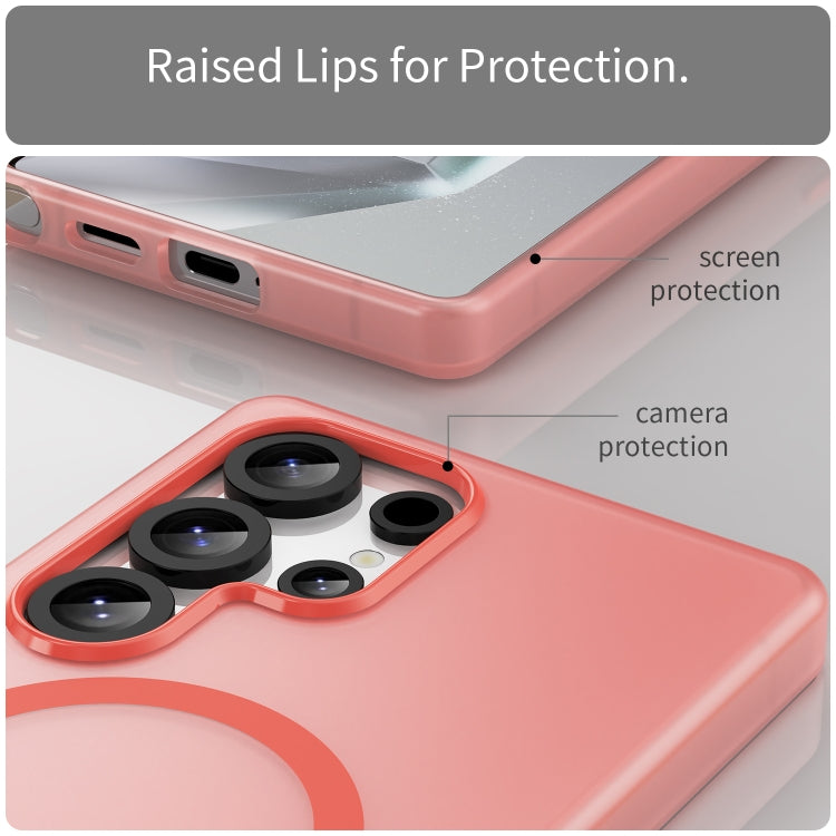 For Samsung Galaxy S25 Ultra MagSafe Frosted Translucent TPU + PC Full Coverage Phone Case(Red) by buy2fix