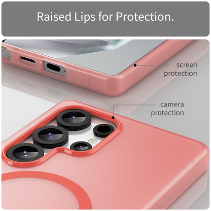 For Samsung Galaxy S25 Ultra MagSafe Frosted Translucent TPU + PC Full Coverage Phone Case(Red) by buy2fix