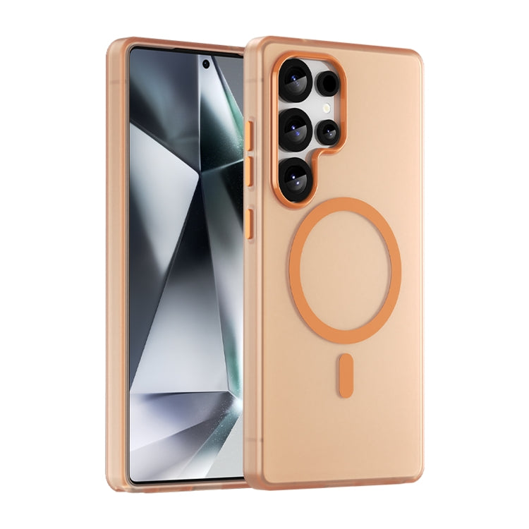 For Samsung Galaxy S25 Ultra MagSafe Frosted Translucent TPU + PC Full Coverage Phone Case(Orange) by buy2fix