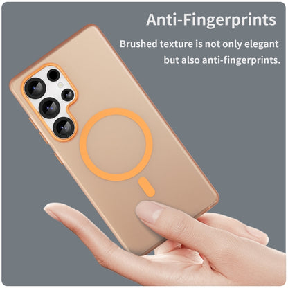 For Samsung Galaxy S25 Ultra MagSafe Frosted Translucent TPU + PC Full Coverage Phone Case(Orange) by buy2fix