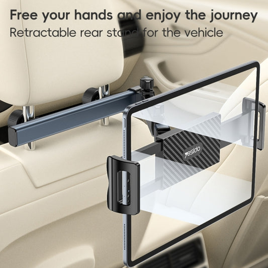 Yesido C294 Telescopic Car Backrest Folding Holder(Black) - Universal Car Holders by Yesido | Online Shopping UK | buy2fix
