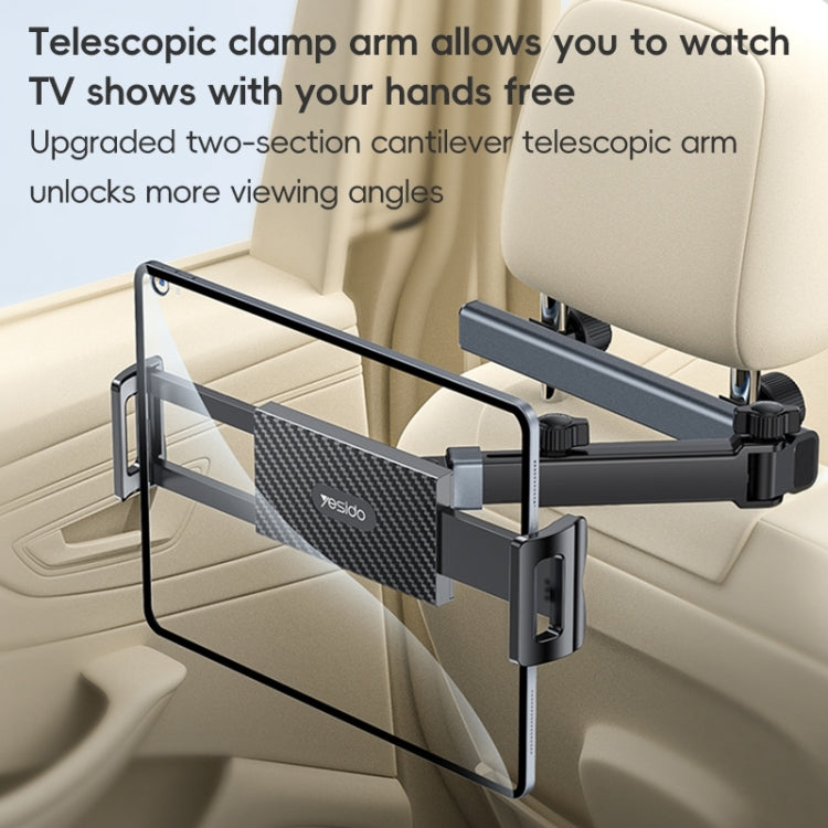 Yesido C294 Telescopic Car Backrest Folding Holder(Black) - Universal Car Holders by Yesido | Online Shopping UK | buy2fix