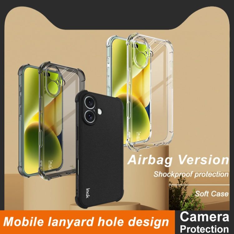 For iPhone 16 imak Shockproof Airbag TPU Phone Case(Transparent) by imak