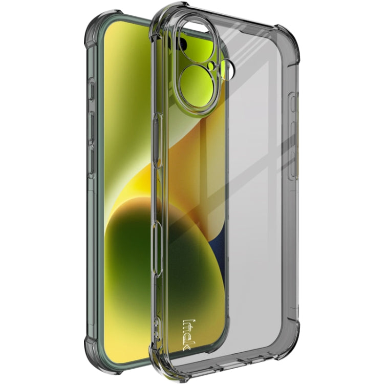 For iPhone 16 imak Shockproof Airbag TPU Phone Case(Transparent Black) by imak