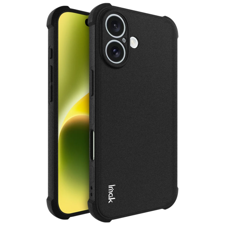 For iPhone 16 imak Shockproof Airbag TPU Phone Case(Matte Black) by imak