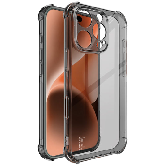 For iPhone 16 Pro imak Shockproof Airbag TPU Phone Case(Transparent Black) by imak