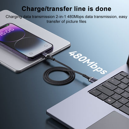 Yesido CA165L 27W USB + USB-C / Type-C to 8 Pin 2 in 1 Fast Charging Data Cable, Length:1.2m(Black) - 2 in 1 Cable by Yesido | Online Shopping UK | buy2fix