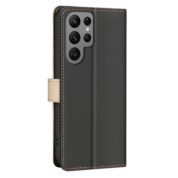 For Samsung Galaxy S25 Ultra 5G Color Matching RFID Anti-theft Leather Phone Case(Black) by buy2fix