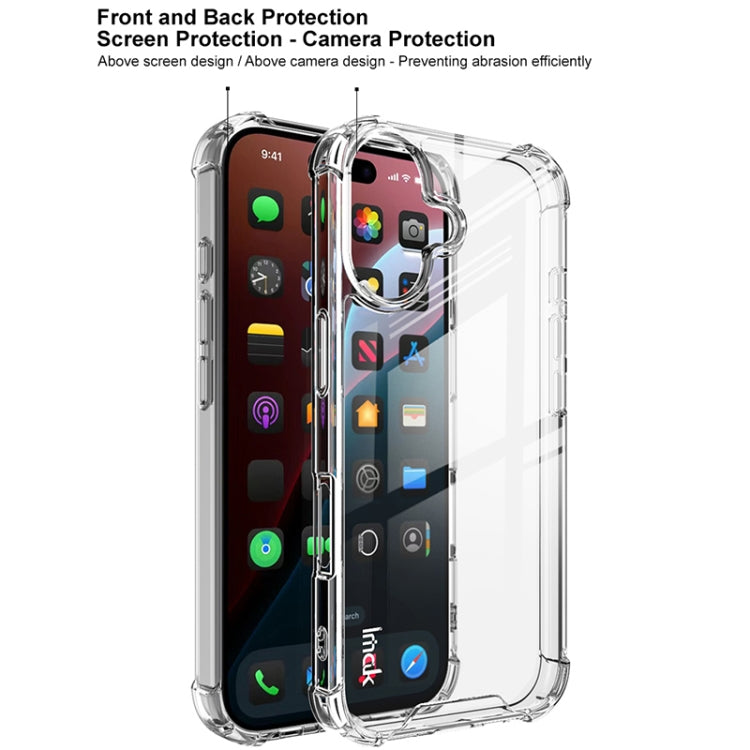For iPhone 16 IMAK Space Shield PC + TPU Airbag Shockproof Phone Case(Transparent) by imak