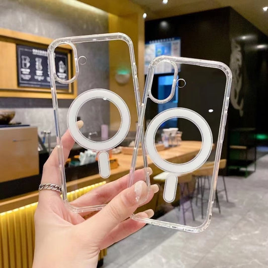 For iPhone 16 Pro Large Hole Camera MagSafe Magnetic Clear Acrylic TPU Case(Transparent) by buy2fix