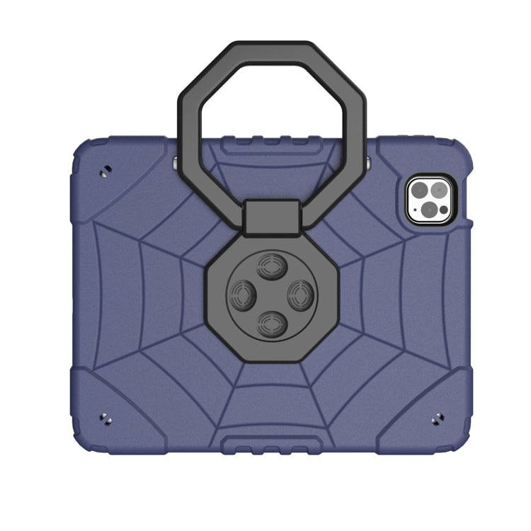 For iPad Pro 11 2022 / 2021 / 2020 Spider Turntable Handle Stress Relief Tablet Case(Navy Blue Black) - iPad Pro 11 (2022/2021) Cases by buy2fix | Online Shopping UK | buy2fix