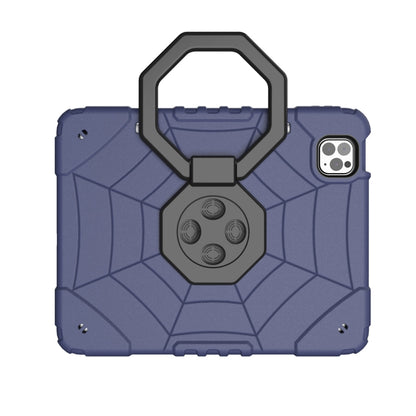 For iPad Pro 11 2022 / 2021 / 2020 Spider Turntable Handle Stress Relief Tablet Case(Navy Blue Black) - iPad Pro 11 (2022/2021) Cases by buy2fix | Online Shopping UK | buy2fix