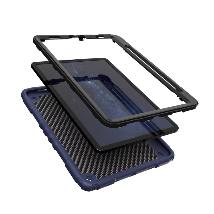 For iPad Pro 11 2022 / 2021 / 2020 Spider Turntable Handle Stress Relief Tablet Case(Navy Blue Black) - iPad Pro 11 (2022/2021) Cases by buy2fix | Online Shopping UK | buy2fix