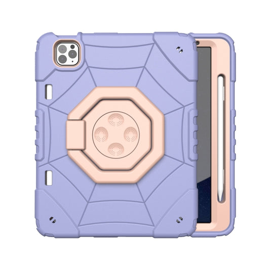 For iPad Pro 11 2022 / 2021 / 2020 Spider Turntable Handle Stress Relief Tablet Case(Purple Gold) - iPad Pro 11 (2022/2021) Cases by buy2fix | Online Shopping UK | buy2fix