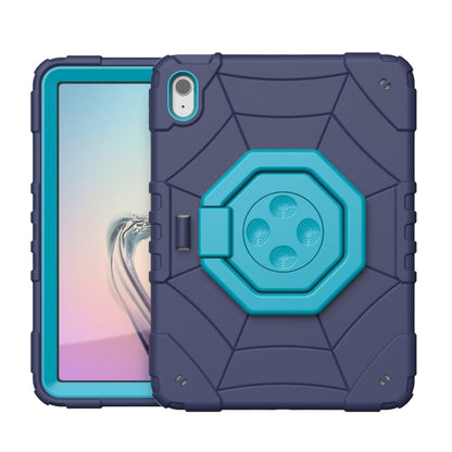 For iPad 2025 / 2022 Spider Turntable Handle Stress Relief Tablet Case(Navy Blue Blue) - iPad 2025 / 2022 Cases by buy2fix | Online Shopping UK | buy2fix