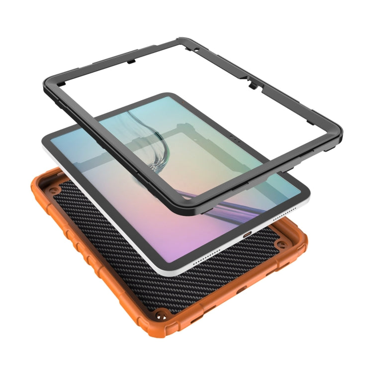 For iPad 2025 / 2022 Spider Turntable Handle Stress Relief Tablet Case(Orange Black) - iPad 2025 / 2022 Cases by buy2fix | Online Shopping UK | buy2fix