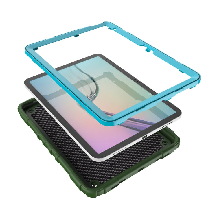 For iPad 2025 / 2022 Spider Turntable Handle Stress Relief Tablet Case(Army Green Blue) - iPad 2025 / 2022 Cases by buy2fix | Online Shopping UK | buy2fix