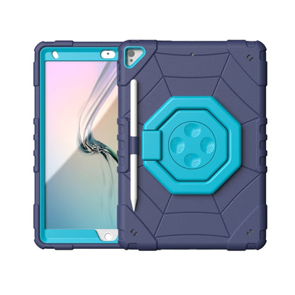 For iPad 10.2 2021 / 2020 / 2019 Spider Turntable Handle Stress Relief Tablet Case(Navy Blue Blue) - iPad 10.2 Cases by buy2fix | Online Shopping UK | buy2fix
