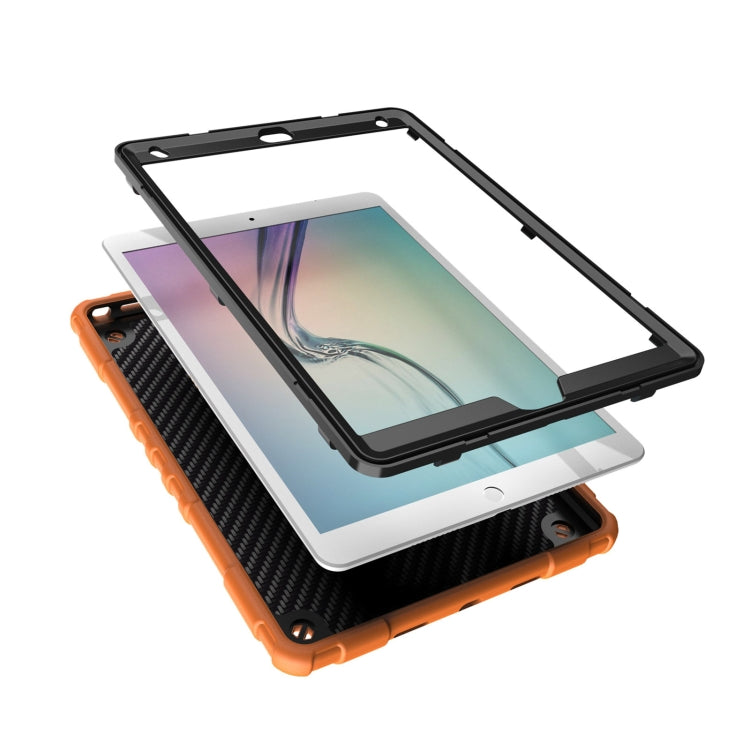 For iPad 10.2 2021 / 2020 / 2019 Spider Turntable Handle Stress Relief Tablet Case(Orange Black) - iPad 10.2 Cases by buy2fix | Online Shopping UK | buy2fix