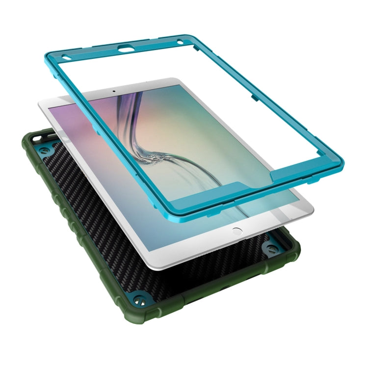 For iPad 10.2 2021 / 2020 / 2019 Spider Turntable Handle Stress Relief Tablet Case(Army Green Blue) - iPad 10.2 Cases by buy2fix | Online Shopping UK | buy2fix
