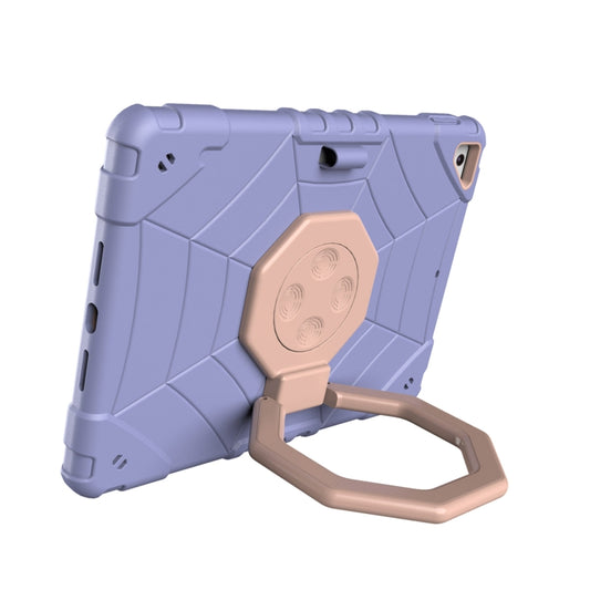 For iPad 9.7 2018 / Air / Air 2 Spider Turntable Handle Stress Relief Tablet Case(Purple Gold) - iPad Pro 9.7 inch Cases by buy2fix | Online Shopping UK | buy2fix