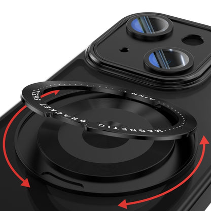 For iPhone 14 360 Holder Magsafe Acrylic Hybrid TPU Phone Case(Black) by buy2fix