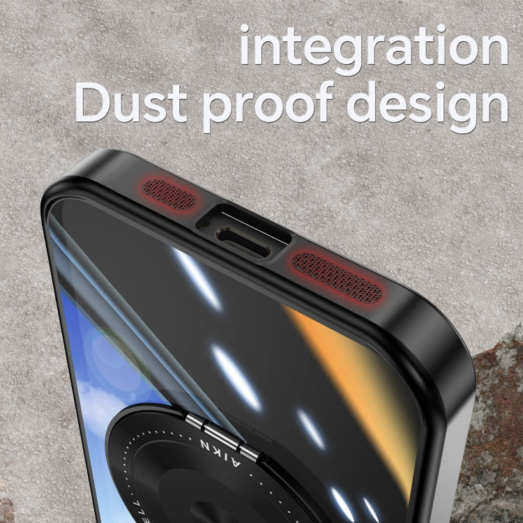 For iPhone 14 360 Holder Magsafe Acrylic Hybrid TPU Phone Case(Black) by buy2fix