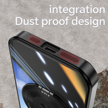 For iPhone 14 360 Holder Magsafe Acrylic Hybrid TPU Phone Case(Black) by buy2fix