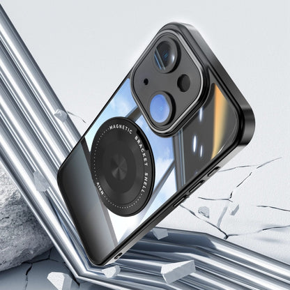 For iPhone 14 360 Holder Magsafe Acrylic Hybrid TPU Phone Case(Black) by buy2fix