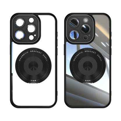 For iPhone 13 Pro Max 360 Holder Magsafe Acrylic Hybrid TPU Phone Case(Black) by buy2fix