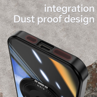 For iPhone 13 Pro Max 360 Holder Magsafe Acrylic Hybrid TPU Phone Case(Black) by buy2fix