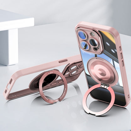 For iPhone 13 Pro Max 360 Holder Magsafe Acrylic Hybrid TPU Phone Case(Pink) by buy2fix