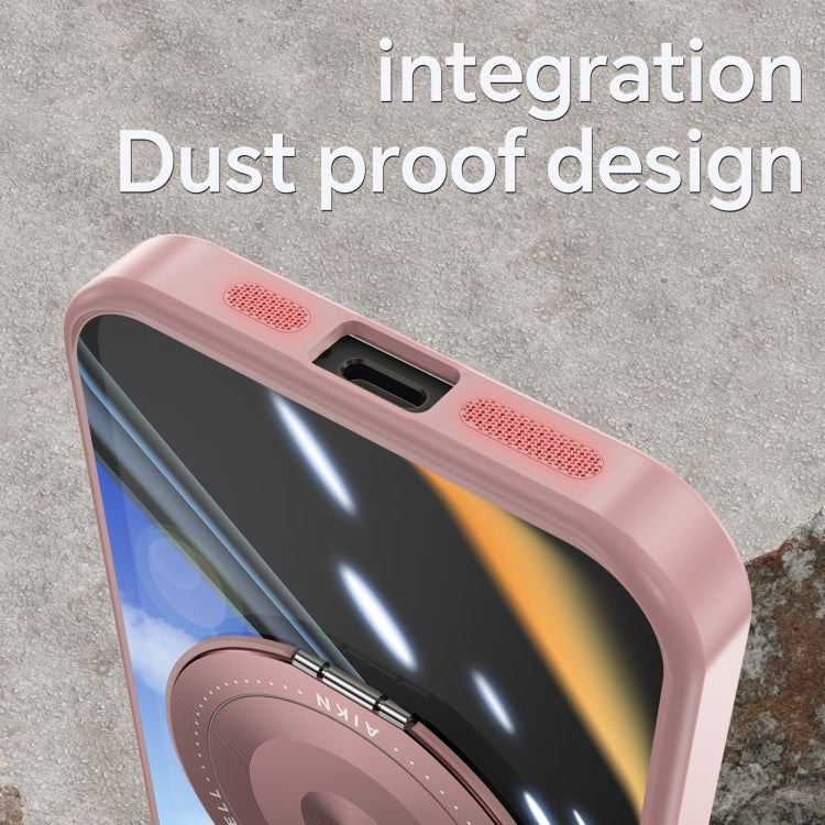 For iPhone 13 Pro Max 360 Holder Magsafe Acrylic Hybrid TPU Phone Case(Pink) by buy2fix