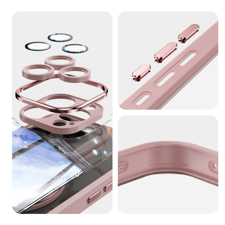 For iPhone 13 Pro Max 360 Holder Magsafe Acrylic Hybrid TPU Phone Case(Pink) by buy2fix