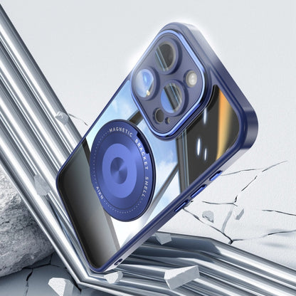 For iPhone 13 Pro 360 Holder Magsafe Acrylic Hybrid TPU Phone Case(Blue) by buy2fix