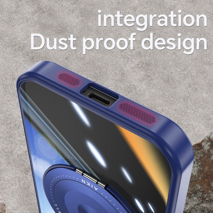 For iPhone 13 360 Holder Magsafe Acrylic Hybrid TPU Phone Case(Blue) by buy2fix