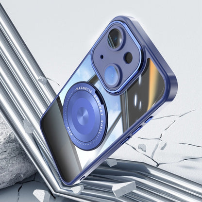 For iPhone 13 360 Holder Magsafe Acrylic Hybrid TPU Phone Case(Blue) by buy2fix