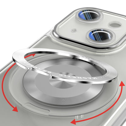 For iPhone 13 360 Holder Magsafe Acrylic Hybrid TPU Phone Case(Frosted White) by buy2fix